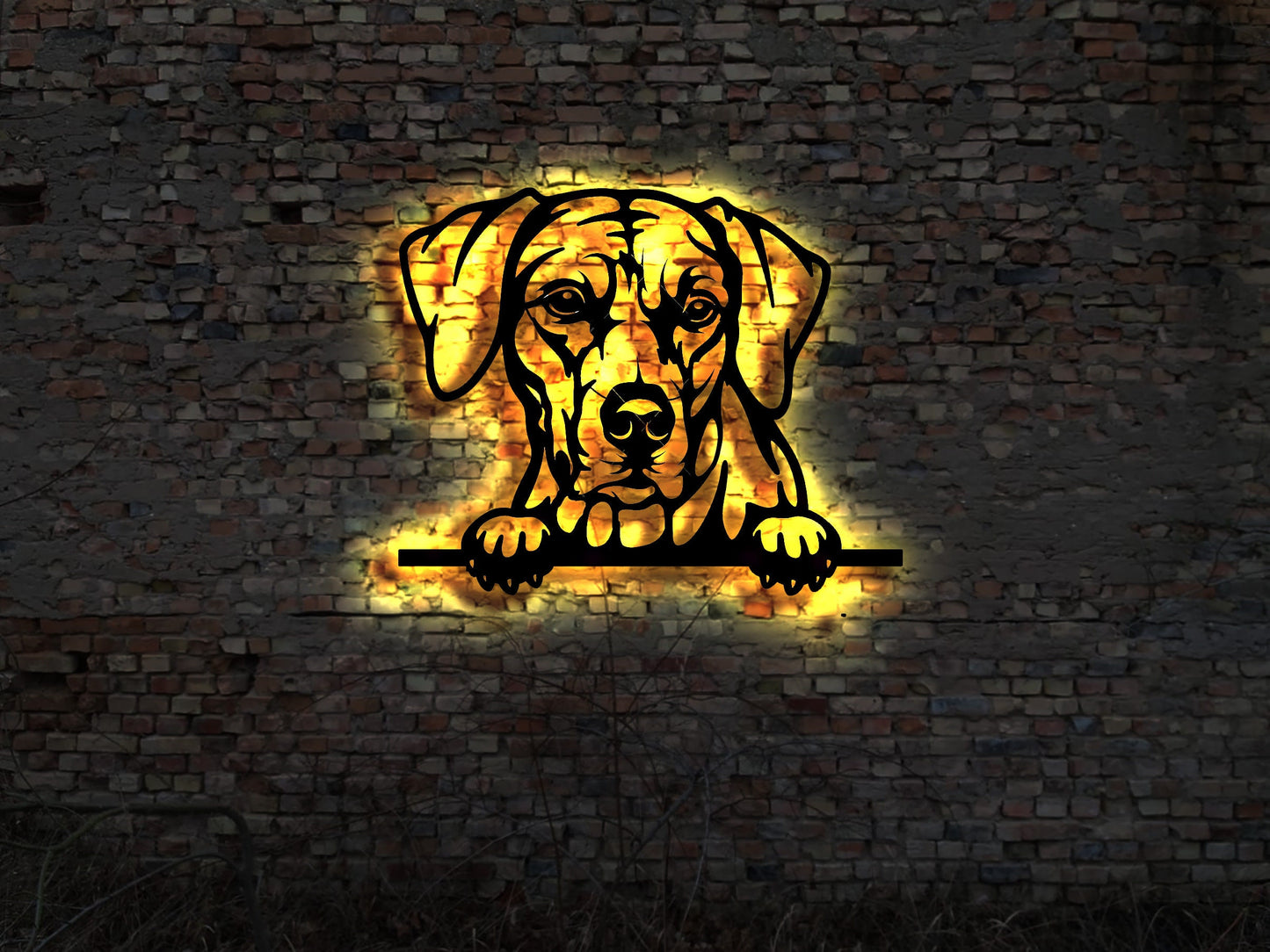 Rhodesian Ridgeback  LED Wandbild aus Holz Welpen Welpe Buch Hund Dog Zucht Züchter Führleine Plüschtier Skulptur Spielzeug