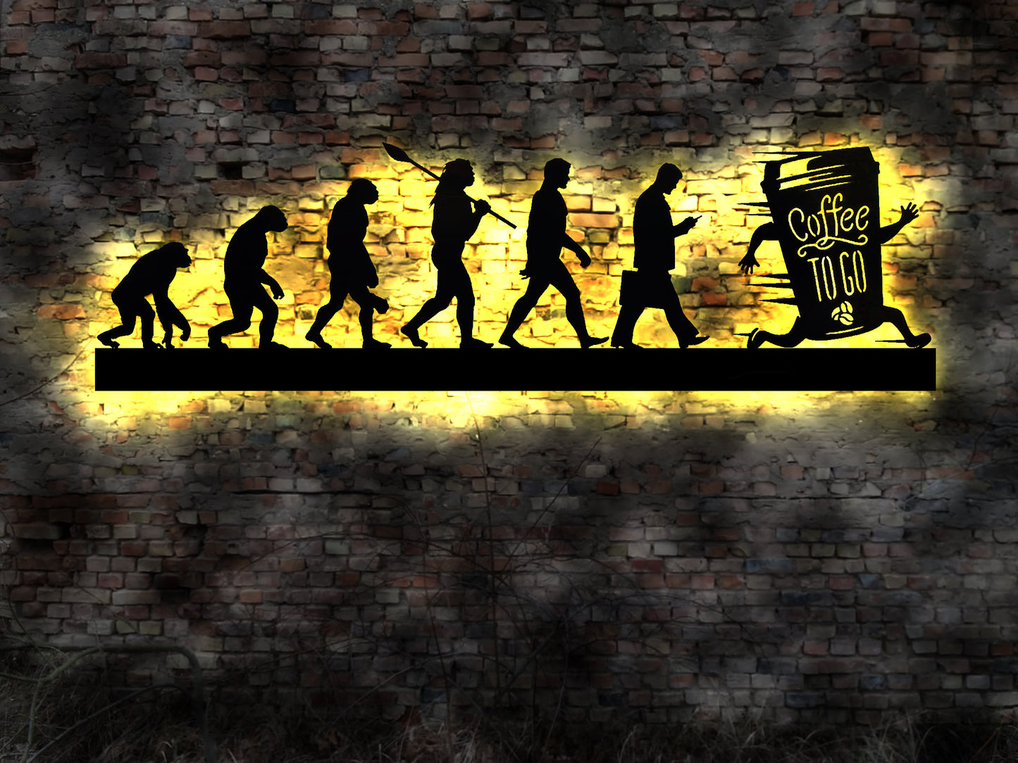 Schild Coffee to Go Leuchtschild LED Kaffeebecher Pappbecher Deckel Blechschild Röstkaffee Tasse Kaffee  Schnellimbiss Kaffeebecher Evoltion