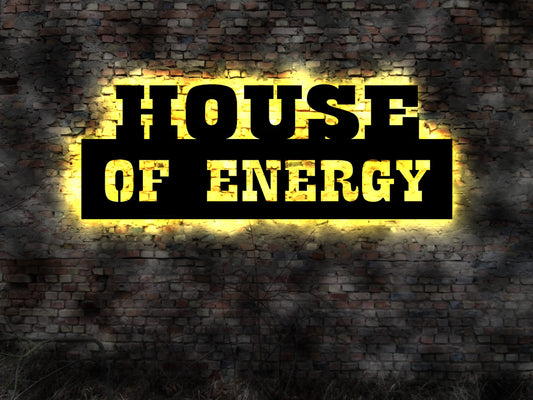 House of Energy  Schild  Windkraft Solar Technik Strom Elektrotechnik Energie Energieverlust