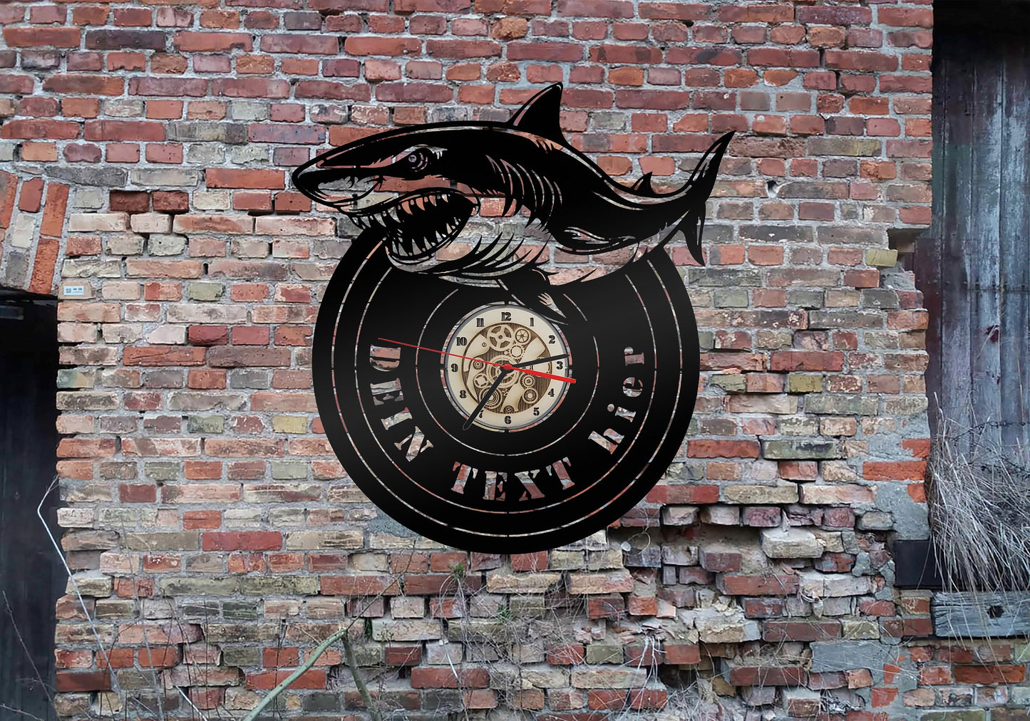 Uhr Wanduhr Uhren  LED Wandbild Hai Shark 3D LED individualisierbar custom