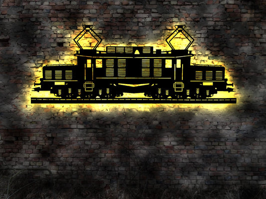 DDR  Lok Eisenbahn Schild Schiene Wagon Bahnhof Modelleisenbahn Leuchtschild LED Deko Auto Autoaufkleber Schild  BR 254