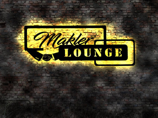 LED Leuchtschild Makler Lounge Versicherungen Immobilien