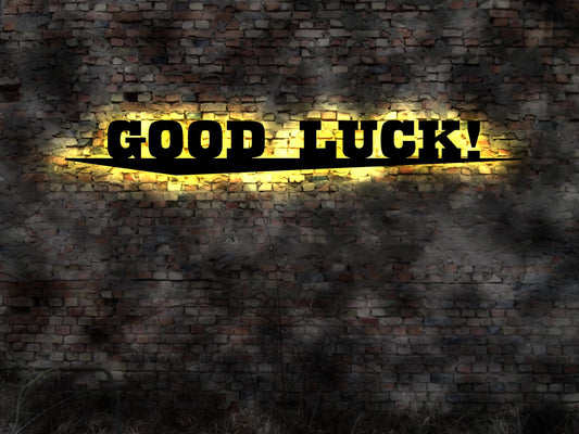 LED Leuchtschild Schild Good Luck Viel Glück