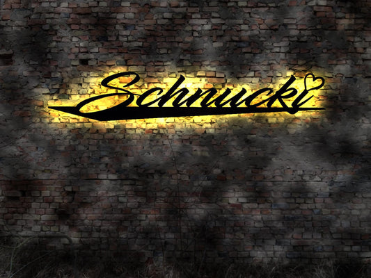 3D Wandbild LED Schild Schnucki Schnuckel Kosename Deko Hund Katze Haustier