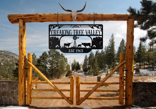 Tal Farm Zeichen, Benutzerdefiniertes Metall Farm Namensschild, Großes  Metallschild Ranchschild Farmschild Farmer