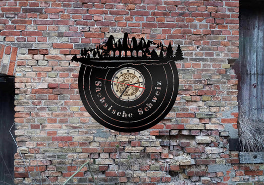 Uhr Skyline Sächsische Schweiz Wanddeko Wanduhr