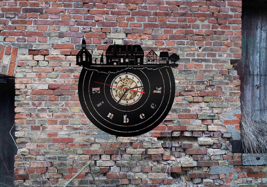 Stadt Einbeck Wanduhr Uhr 3D LED Deko Skyline Holz Silhouette Wandtattoo Aufkleber Sticker