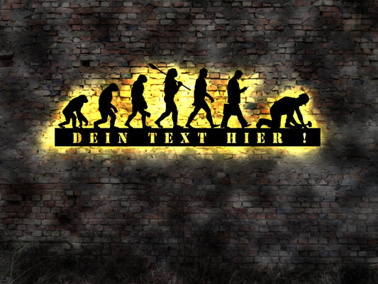 Steinsetzer Evolution Kunst Schild LED Logo Wappen