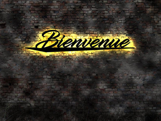 Bienvenue signe sign LED light Zeichen welcome