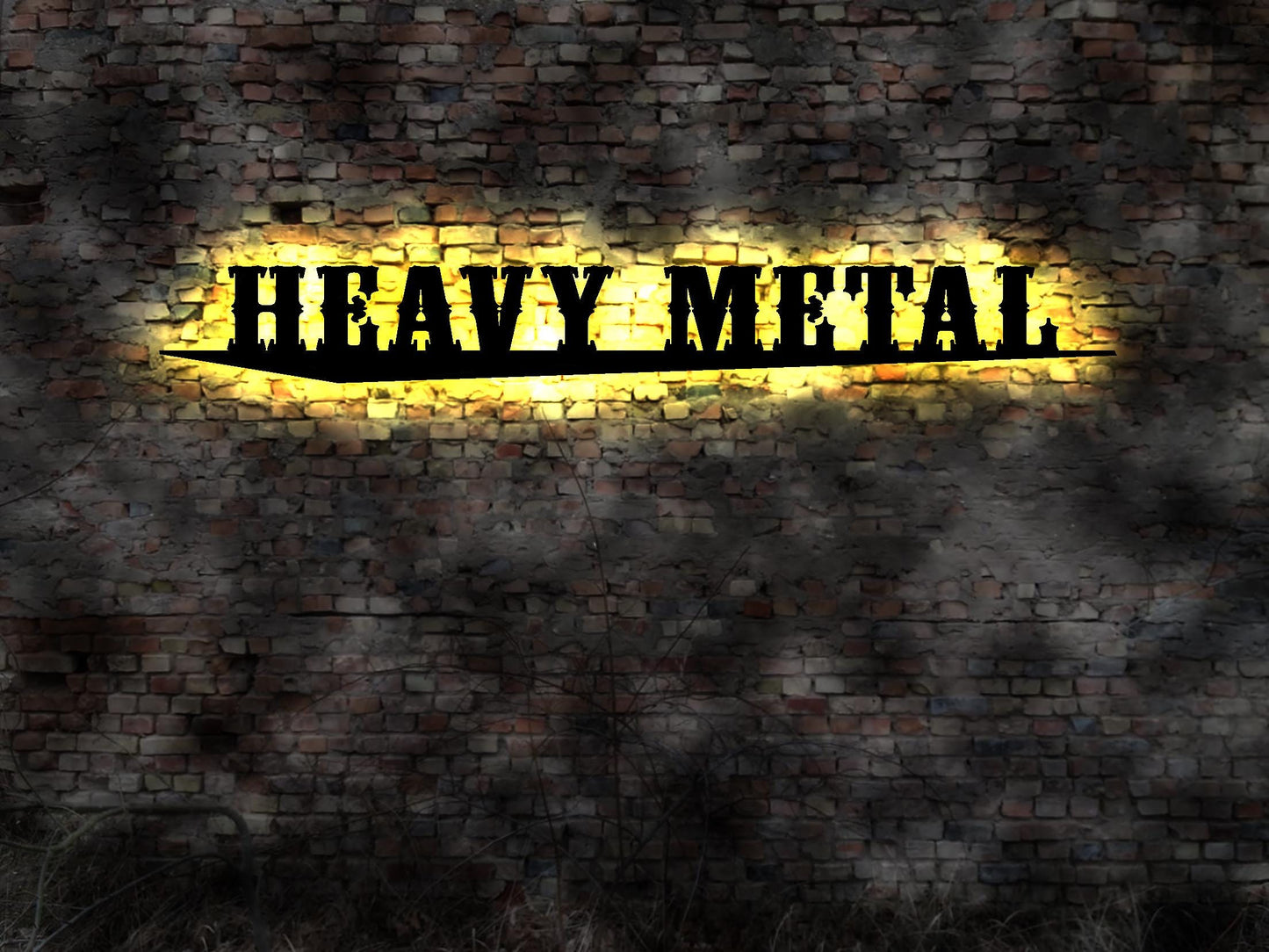 LED Leuchtreklame Schild Heavy Metal sign
