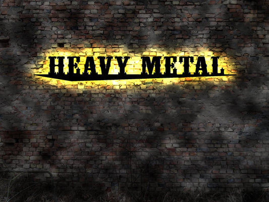 LED Leuchtreklame Schild Heavy Metal sign