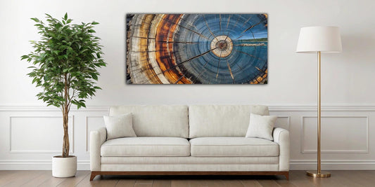 Bunte Baumringe Leinwanddruck - Elegante Wandkunst - Art Studio Work