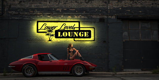 LED Bild  Leuchtreklame Schild  Lower Level Lounge Chillen Chillzone