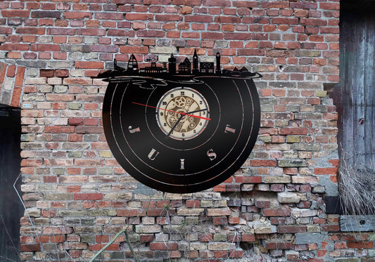 Uhr Wanduhr Bild  Skyline Insel Juist