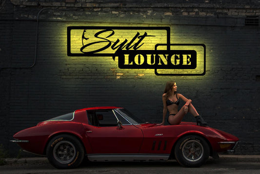 LED Bild Sylt  Lounge Leuchtreklame Schild Barschild Club Insel  sign