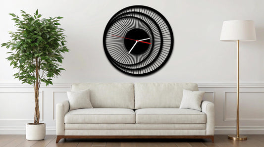 Wohnzimmer Küche leise Uhr Wanduhr groß ohne Tickgeräusche einzigartige , runde Wanduhr  Holz