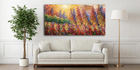Original Blumenfeld Gemälde großes Bild LeinwandArt  Blütenmeer