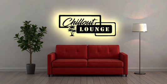 LED Bild  Leuchtreklame Schild Chillout Lounge Chillen Chillzone