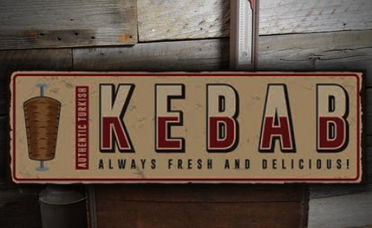 Kebab Döner Schild Aufsteller Dönerladen Drehspieß Holzschild