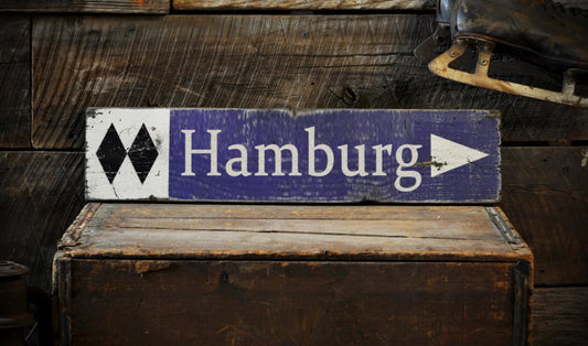 Holzschild Skyline Hamburg HH Hansestadt   Wandbild Stadt  Karte Map Stadtplan Wandsticker  Wandtattoo Reiseführer Silhouette