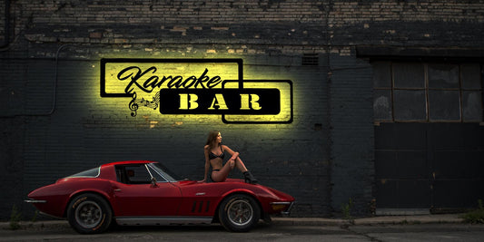 LED Wandbild Bild Karaoke Bar