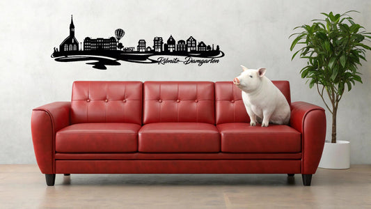 Skyline Ribnitz Damgarten  LED Wandbild Holz Stadt AK Karte Map Stadtplan Wandsticker Leuchtbild  Wandtattoo Reiseführer Silhouette