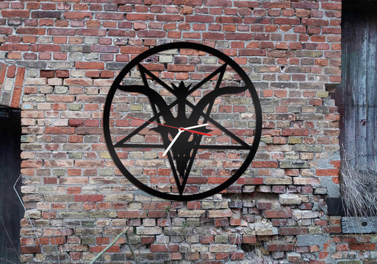 Wanduhr Figur Devil Antiquity Teufel Satan Gothic Altar Ritual