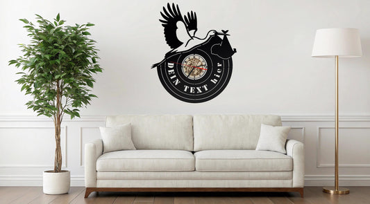 Wanduhr Uhr Storch Klapperstorch Hebamme Entbindung Deko Bild Hebammenkoffer Geburt Buch  Kette Halskette Schild Geburtshelfer Geburt