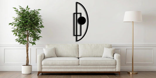 CIRCLIUM Moderne Wandkunst  Wanddekor Wandkunst, moderne Wanddekoration, geometrische Wandkunst, vertikale schwarze  abstrakt