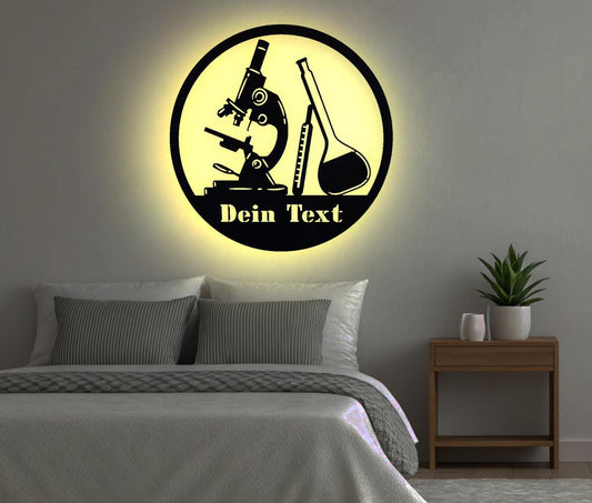 Labor Laborant individuelles Schild  Logo LED  Aufnäher Sticker Leuchtschilder  Wandtattoo Sticker Deko Leuchtreklame LED