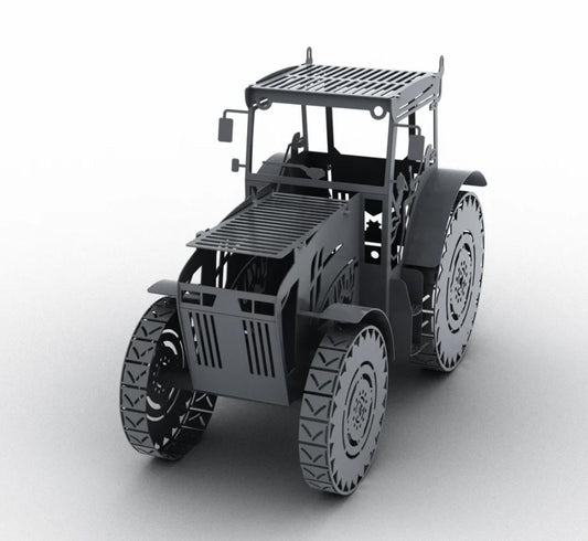 3D Traktor  Feuerkorb Feuerschale Grill Metallschild Stahl Metall Feuerstelle Schwenkgrill Gasgrill