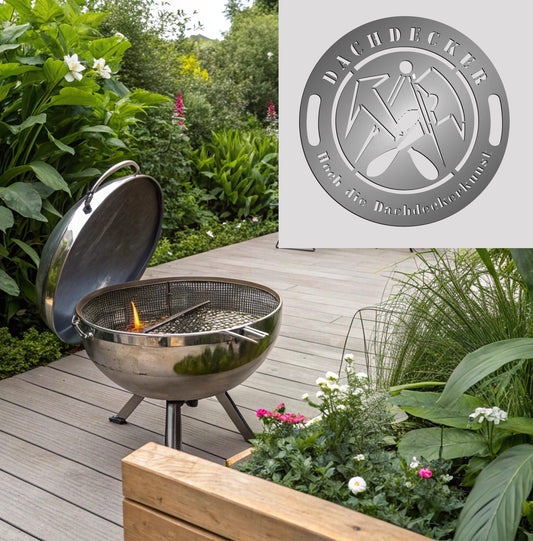 Dachdecker Maßanfertigung Grillplatte  Hoch die Dachdeckerkunst Logo Emblem Geschenk Geschenke